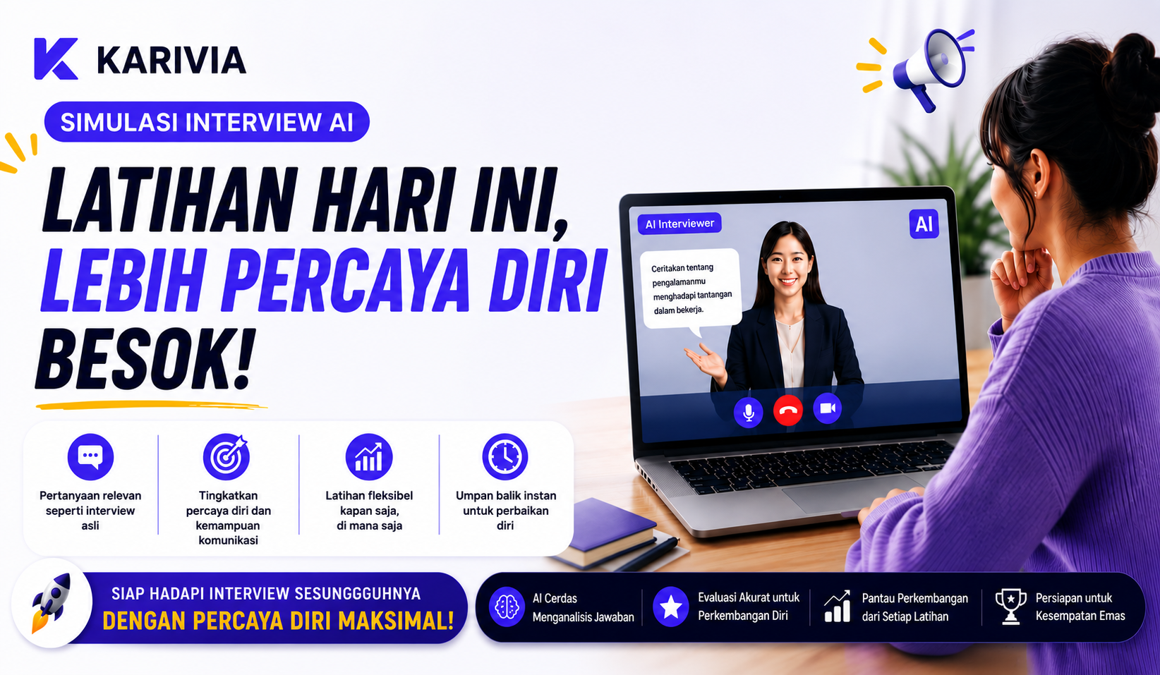 Simulasi interview AI Karivia — rasanya kayak interview beneran!